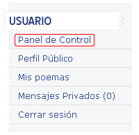 Panel de control