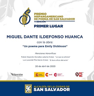Premio Hispanoamericano de Poesía de San Salvador 2020