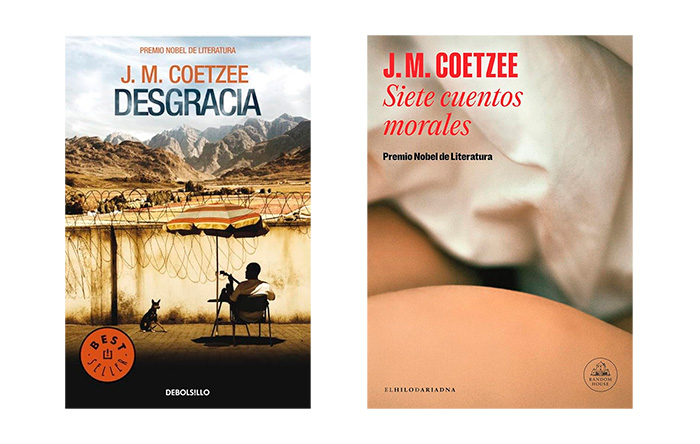 Portada de dos libros de Coetzee